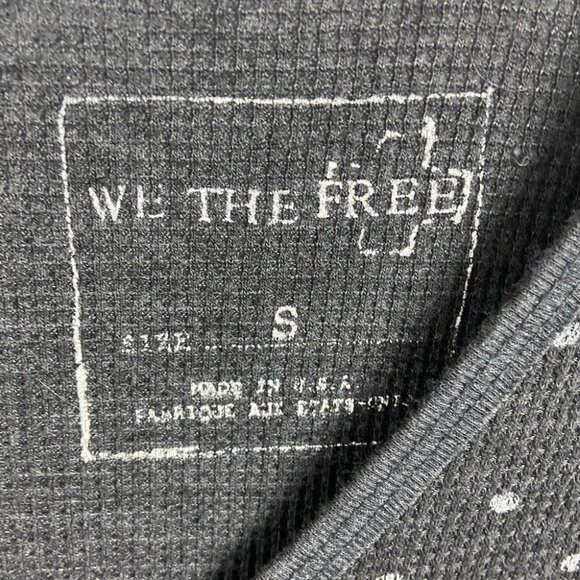 Free People‎ Printed Thermal Desperate Polka Dot Waffle Knit Size Small Bohemian - Picture 4 of 14